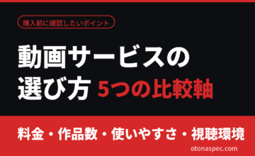大人向け動画サービスの選び方。5つの比較軸