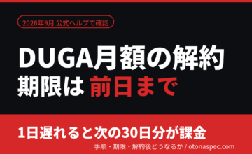 DUGA月額番組の解約期限は次回課金日の前日まで
