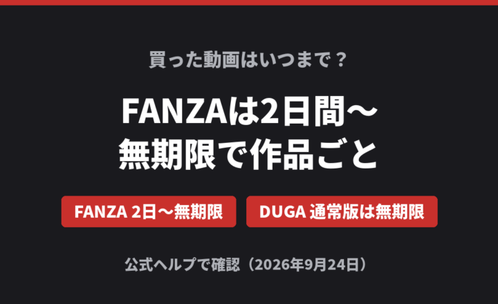 買った動画はいつまで見られるか FANZAは2日間から無期限で作品ごと