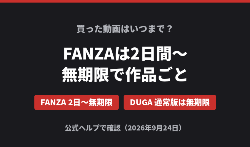 買った動画はいつまで見られるか FANZAは2日間から無期限で作品ごと